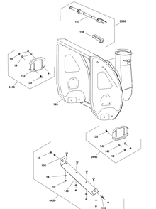 Auger Housing Group Diagram and Parts List for 1696610-00-1024LD 2016 Briggs and Stratton Snow Blower